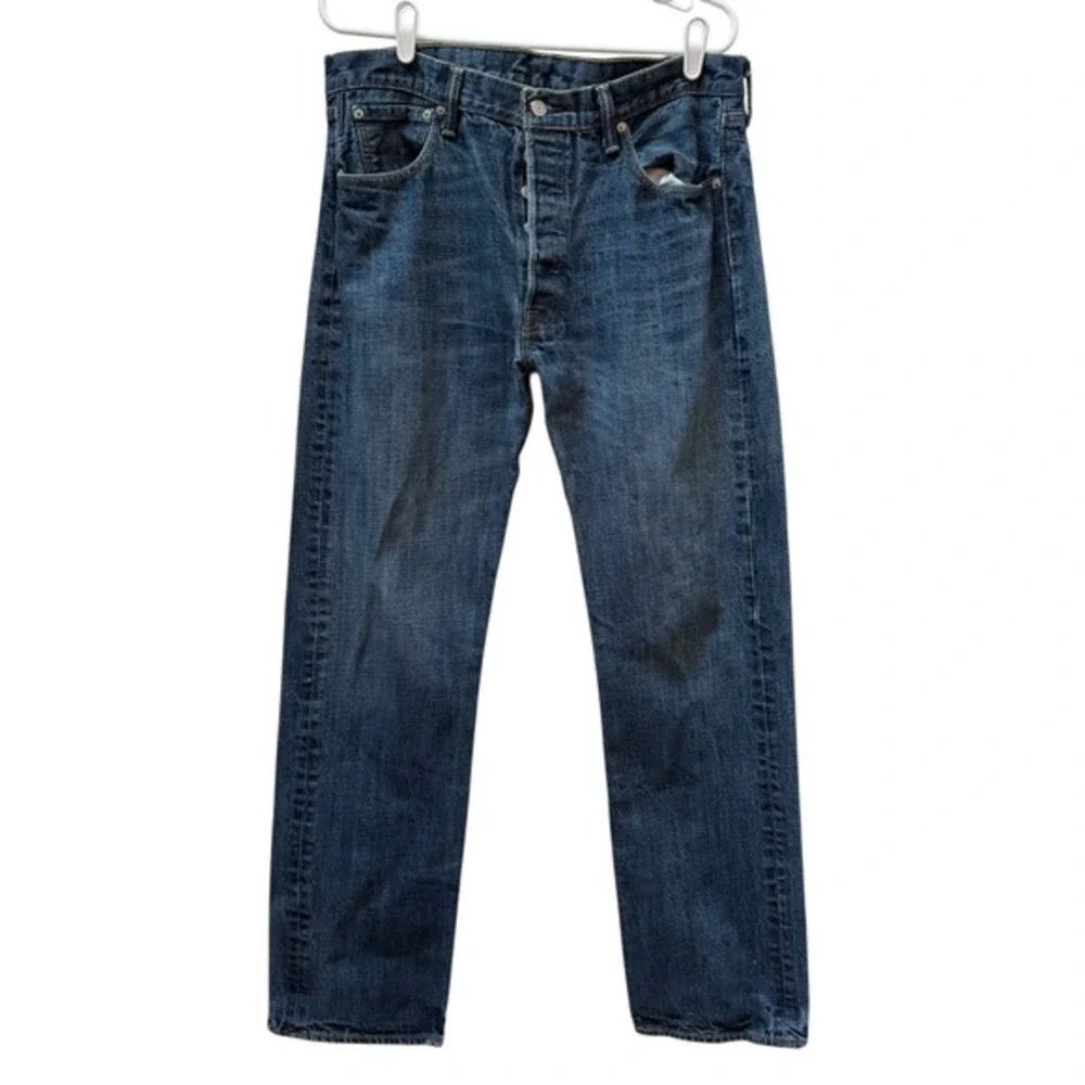 Levi Strauss 501‎ Mens Jeans W36 L34 Button Fly Blue Denim Cotton